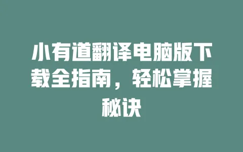小有道翻译电脑版下载全指南,轻松掌握秘诀 一