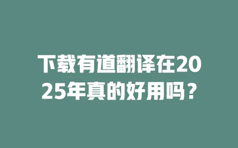 下载有道翻译在2025年真的好用吗? 一