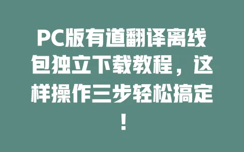 PC版有道翻译离线包独立下载教程,这样操作三步轻松搞定! 一